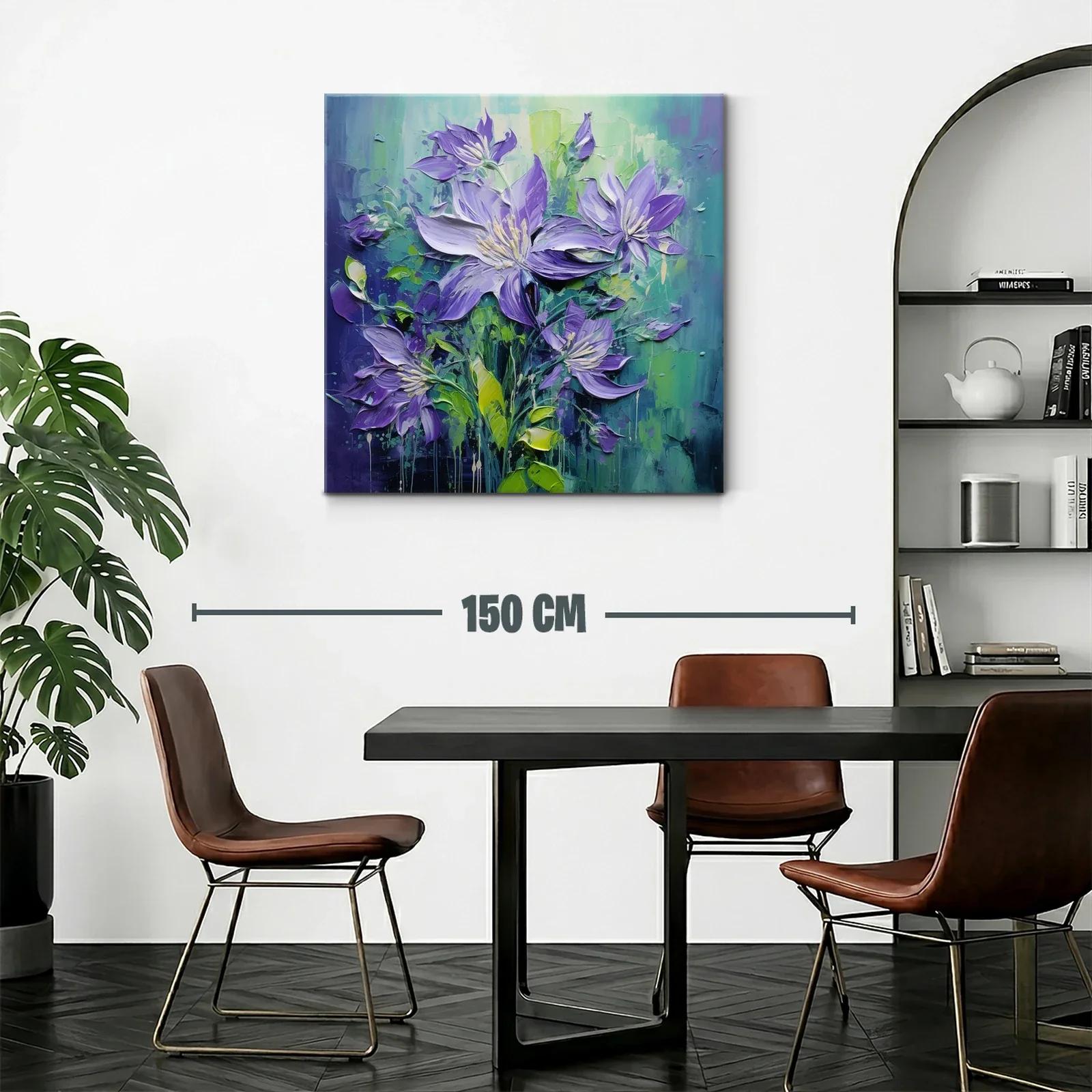 Flores púrpuras vibrantes con fondo verde y azul — miniatura 2