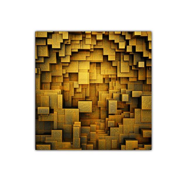 Diseño abstracto de recuadros encajados dorados y negros