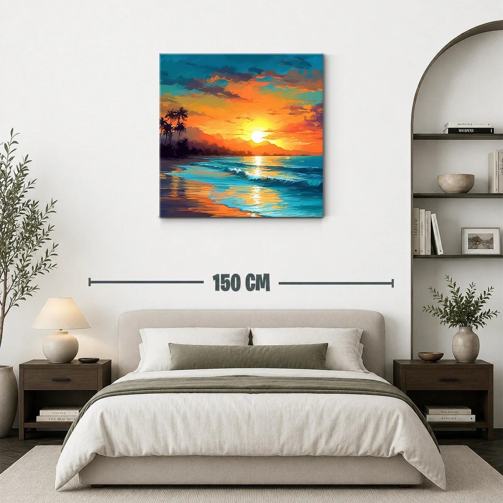 Atardecer tropical vibrante sobre la playa serena — miniatura 3