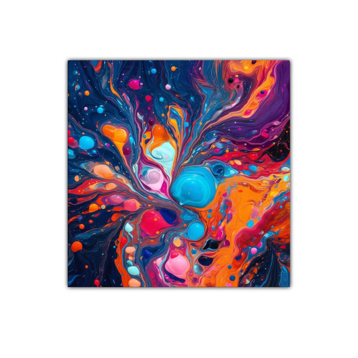 Cuadro abstracto lleno de color y movimiento dinámico