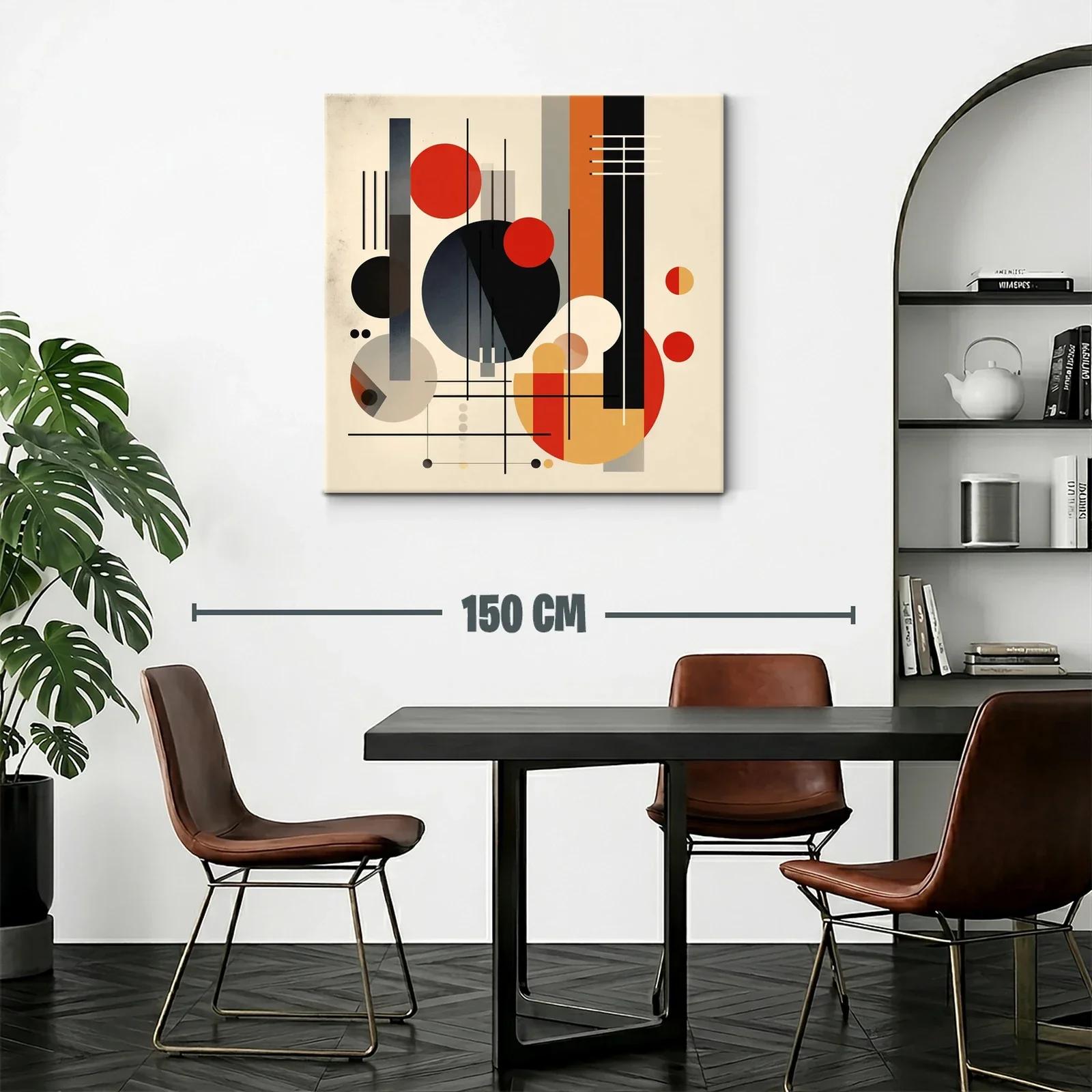 Composición abstracta con formas geométricas en tonos cálidos y negros — miniatura 2