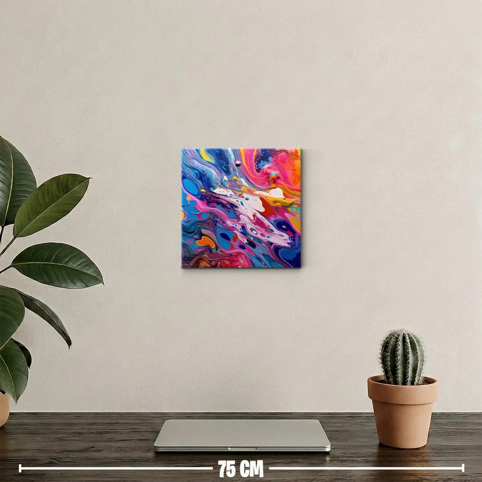 Cuadro abstracto con vibrantes ondas de color dinámico — miniatura 2