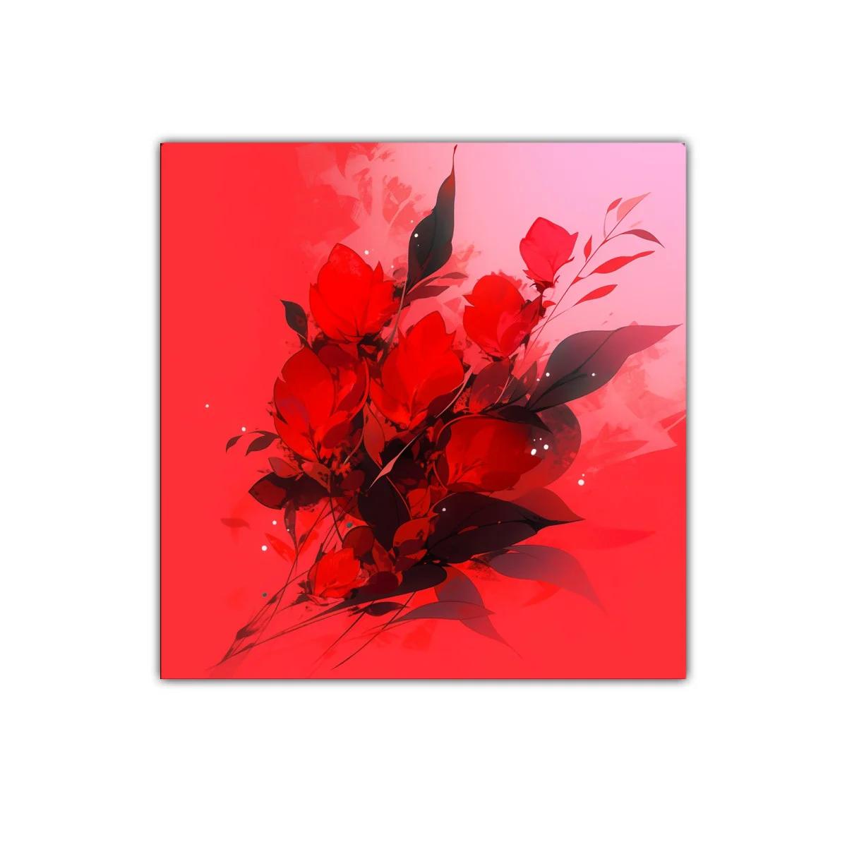 Elegante composición floral con intensos tonos rojos y negros — imagen principal