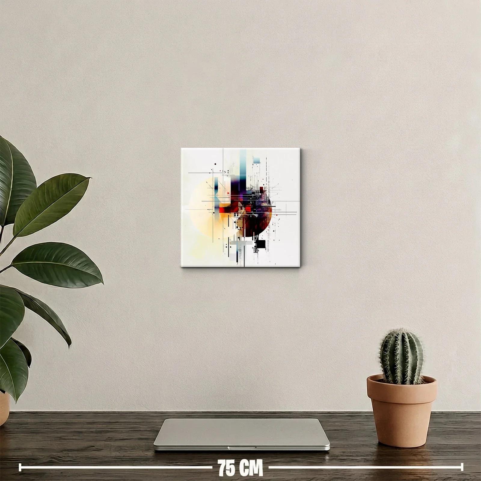 Cuadro decorativo con formas geométricas y contraste vibrante — miniatura 2