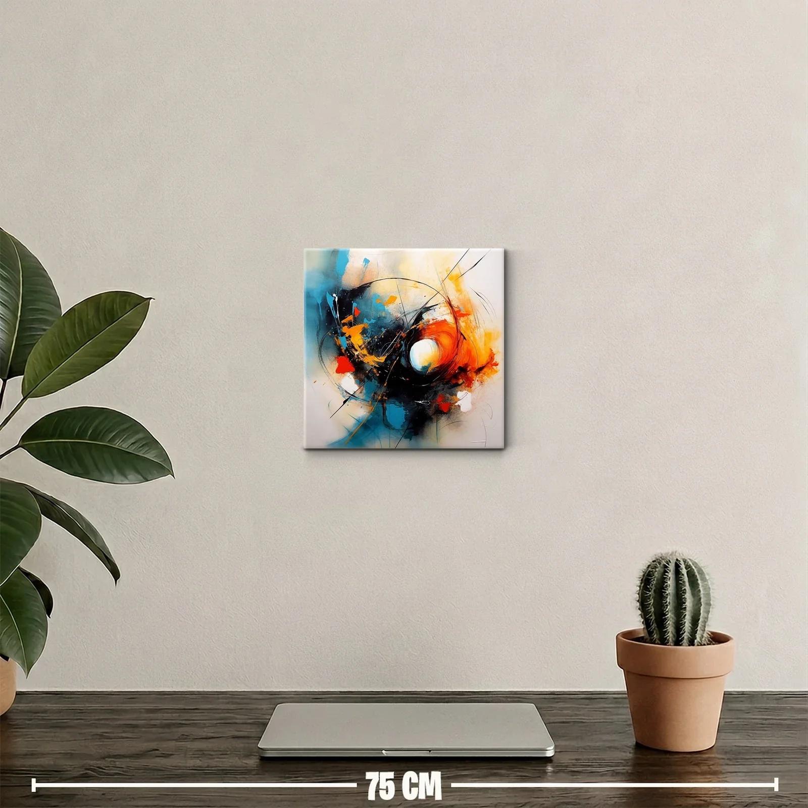 Cuadro abstracto con vibrantes tonos contrastantes y energía dinámica — miniatura 2