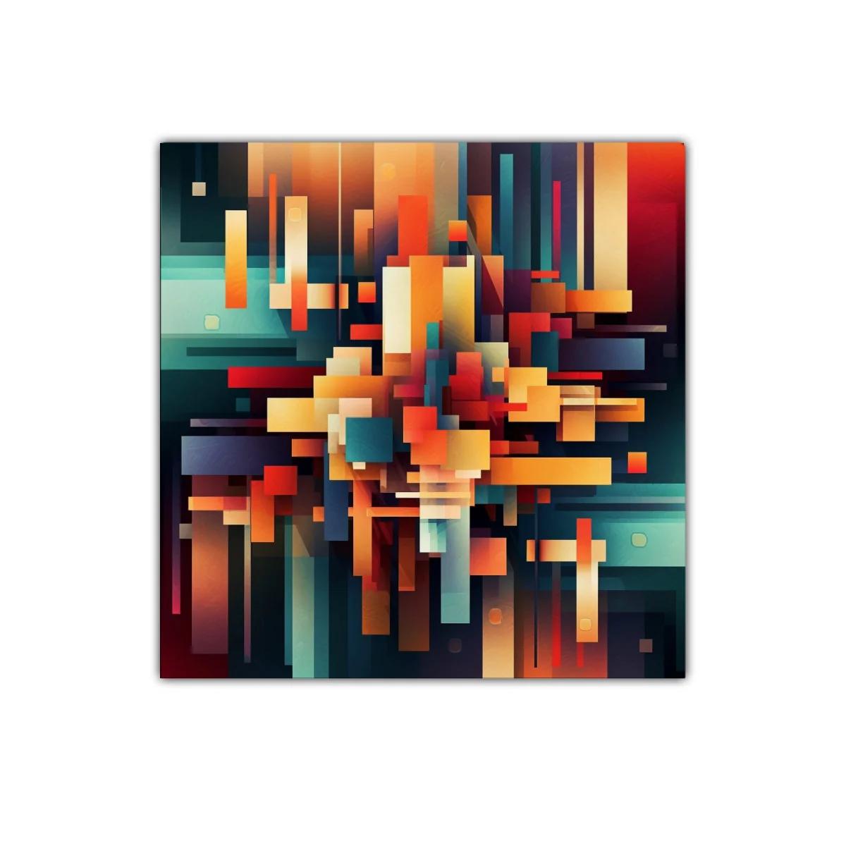 Composición geométrica vibrante con tonos cálidos y fríos — imagen principal
