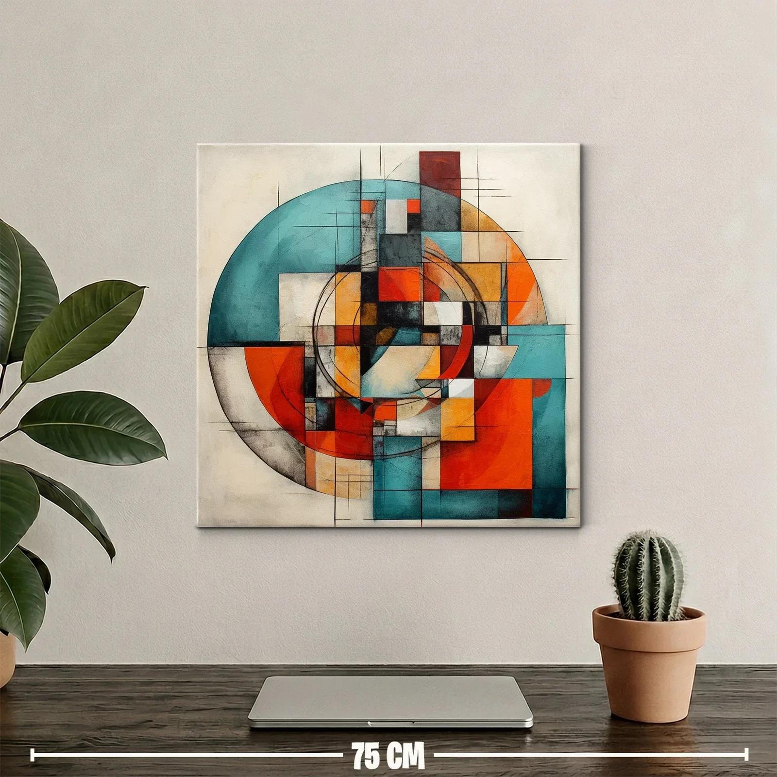 Composición geométrica en tonos cálidos y turquesa — miniatura 2