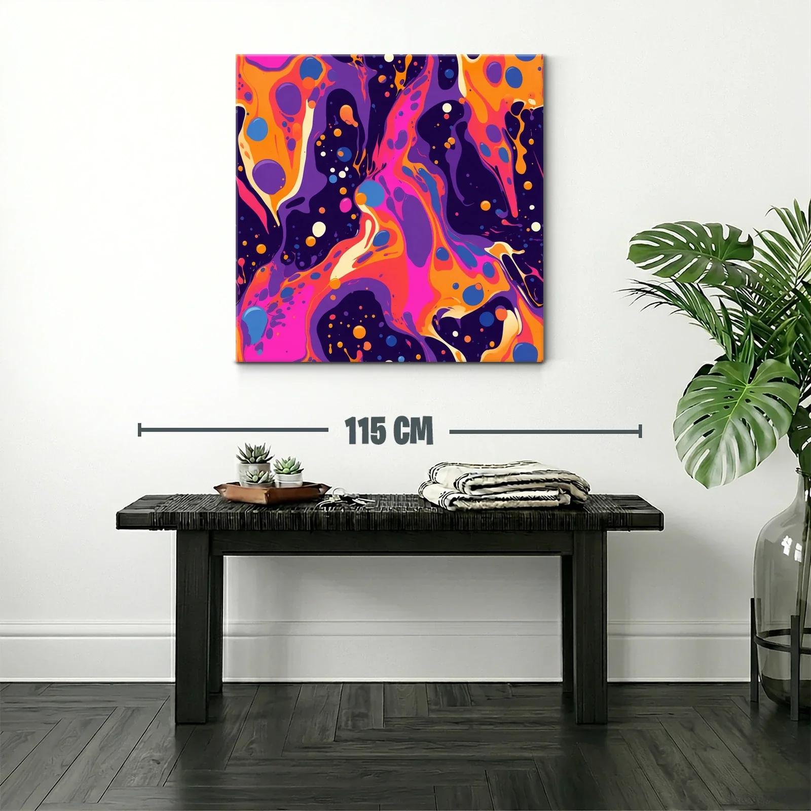 Cuadro abstracto vibrante con contrastes intensos y dinámicos — miniatura 2