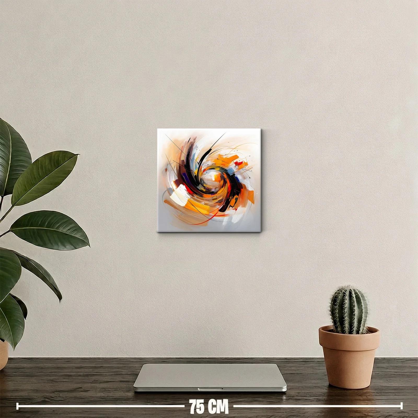 Vibrante composición abstracta en espiral de colores cálidos — miniatura 2