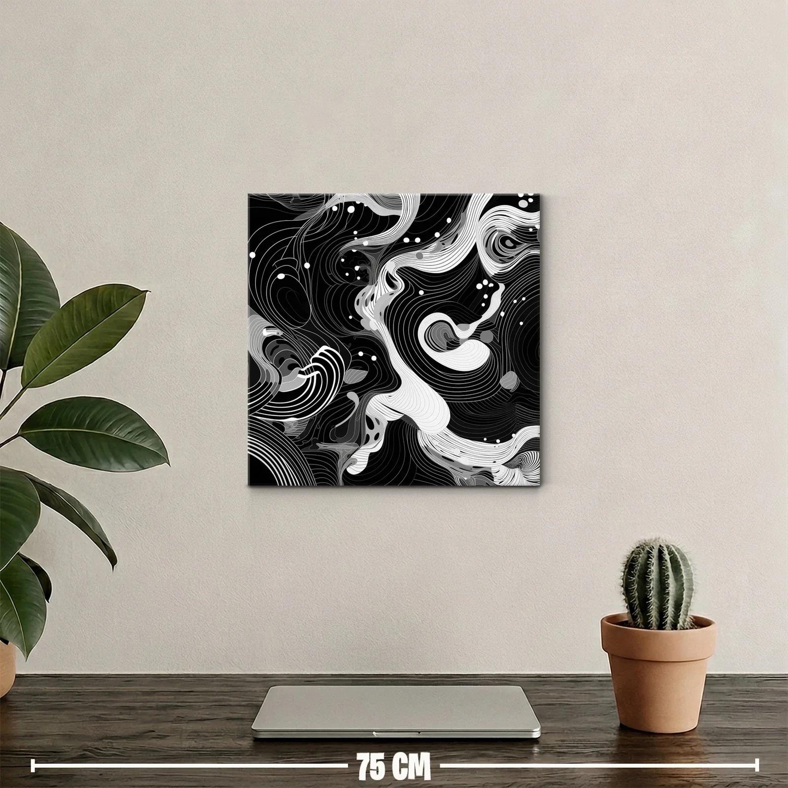 Composición abstracta en blanco y negro dinámica y sofisticada — miniatura 2
