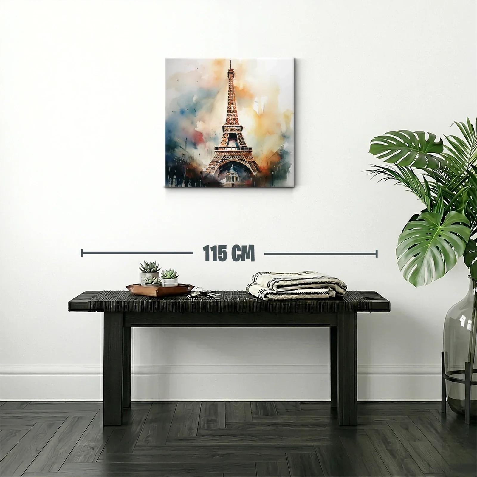 Cuadro Torre Eiffel con tonalidades cálidas y difusas — miniatura 2