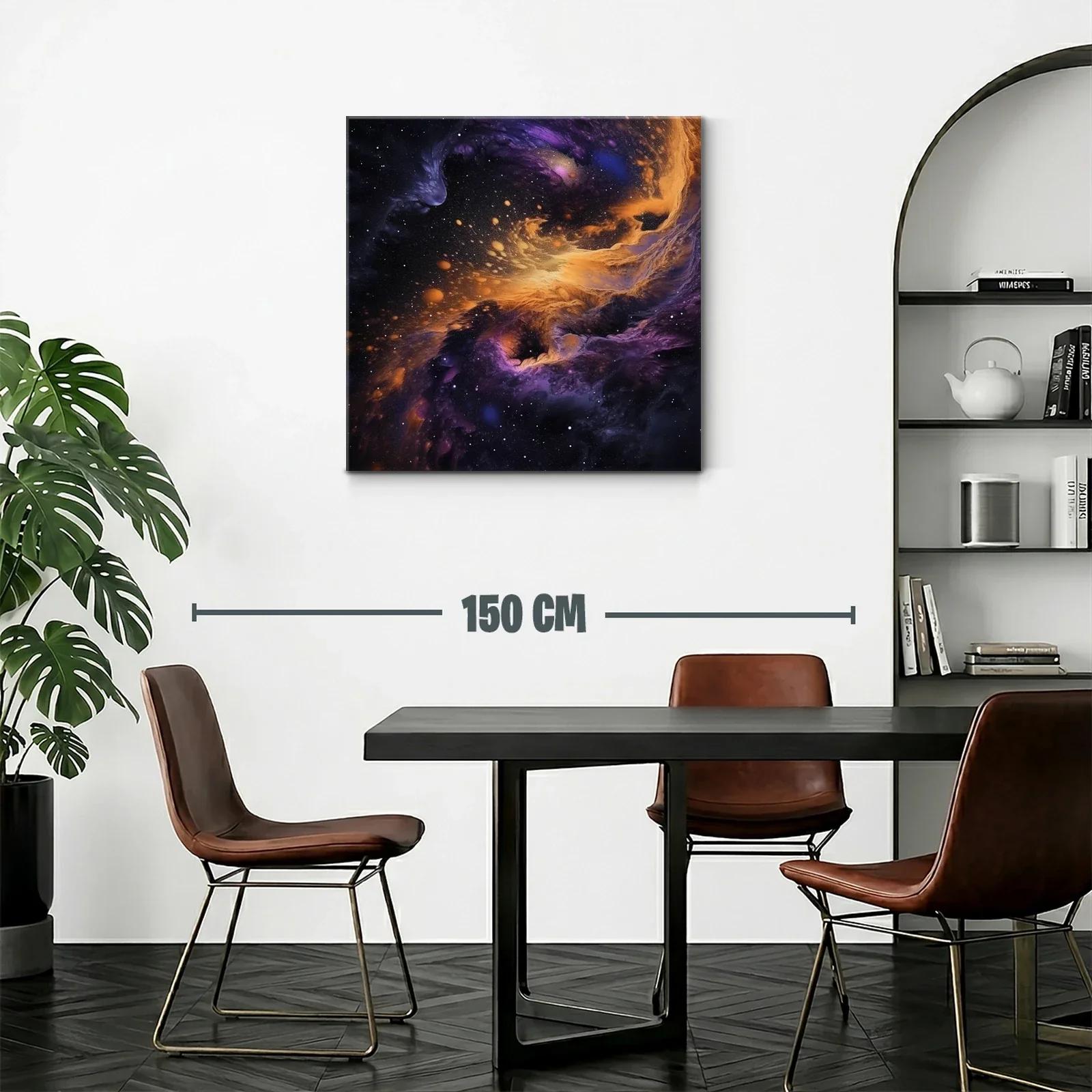 Explosión de galaxias con tonos violetas y dorados — miniatura 2