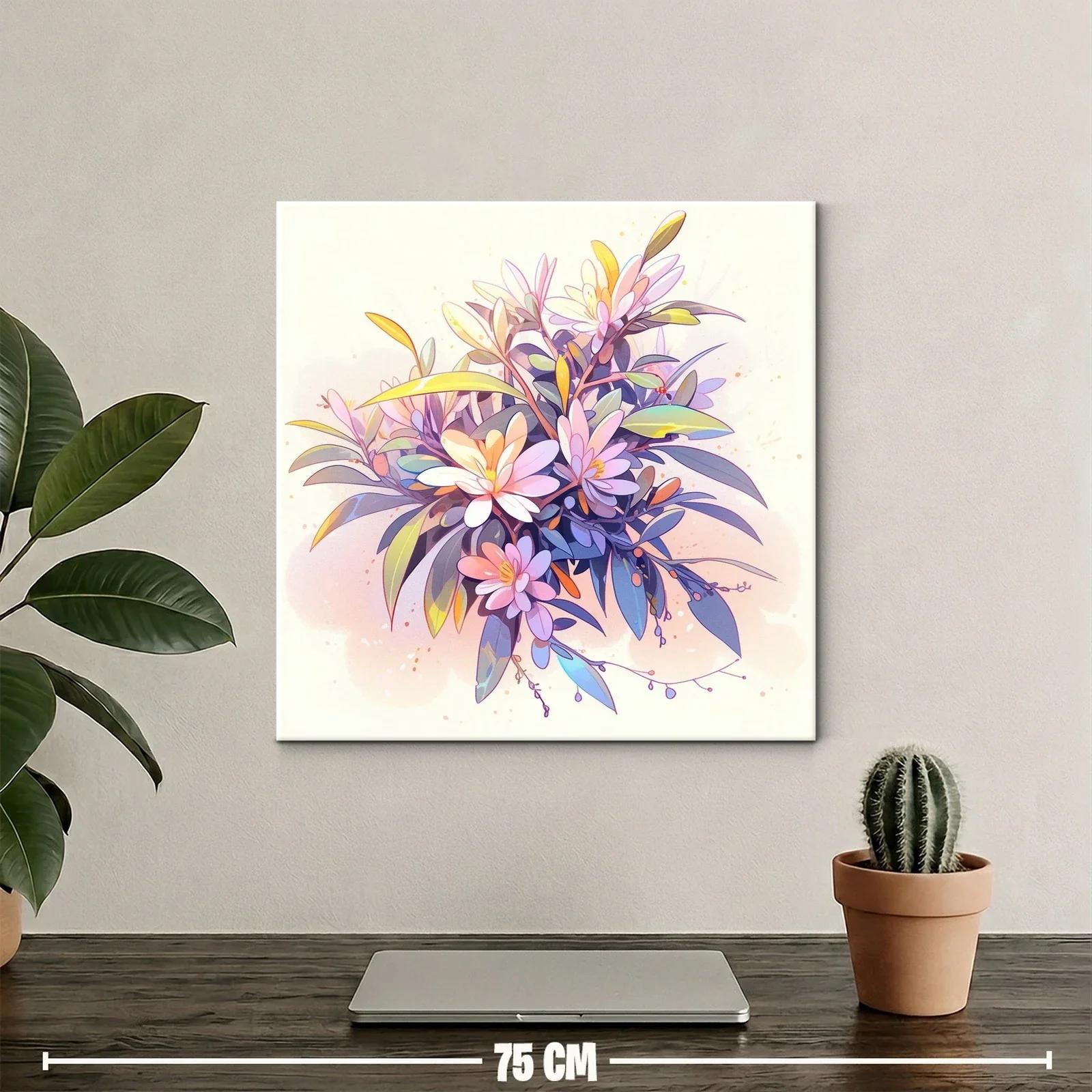 Cuadro floral con tonos suaves y delicados detalles en pastel — miniatura 2