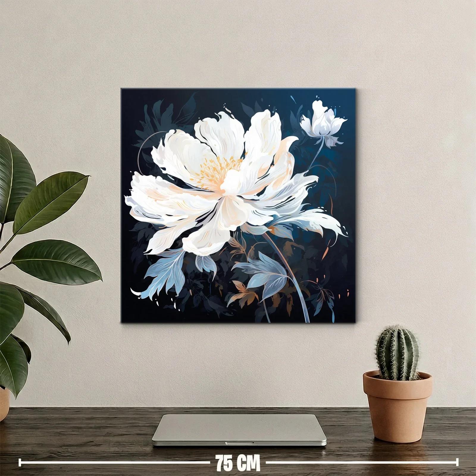 Elegancia natural con flor blanca y tonos azulados — miniatura 2