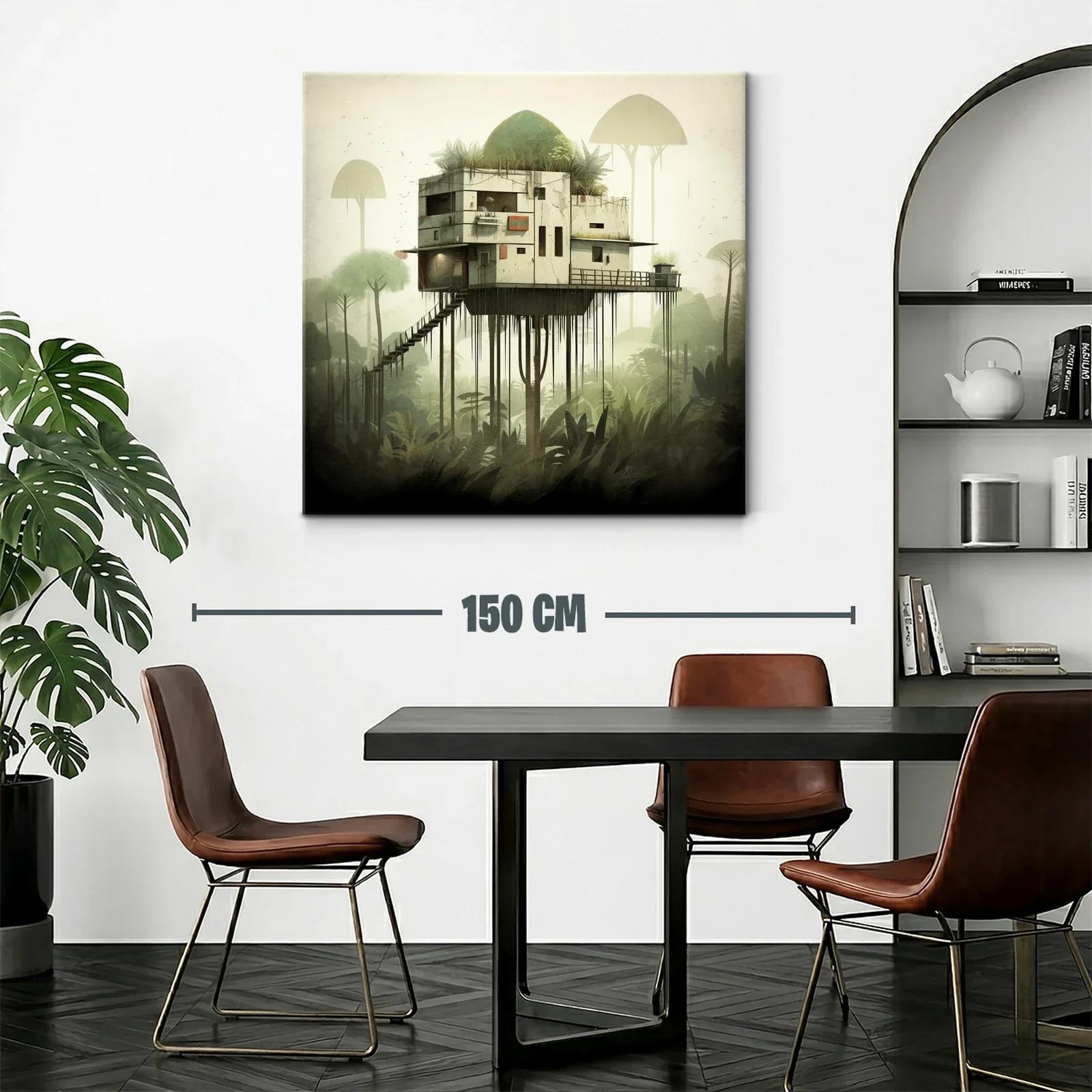 Casa elevada entre la naturaleza con ambiente misterioso — miniatura 2