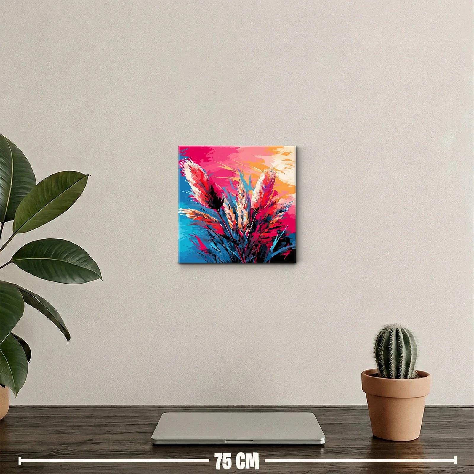 Cuadro decorativo con ramo de hierbas en tonos vibrantes — miniatura 2
