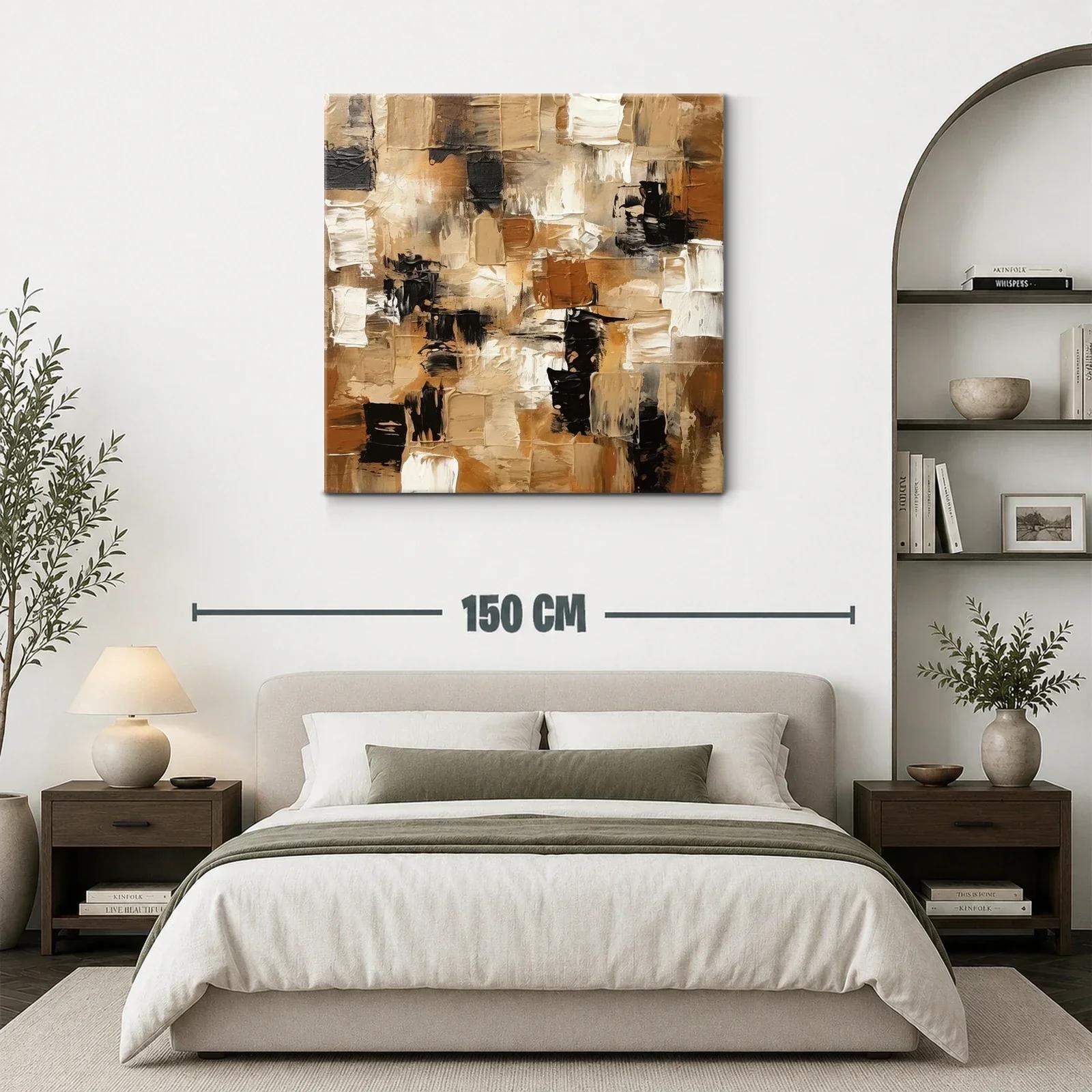Arte abstracto en tonos tierra cálidos y contrastes neutros — miniatura 3