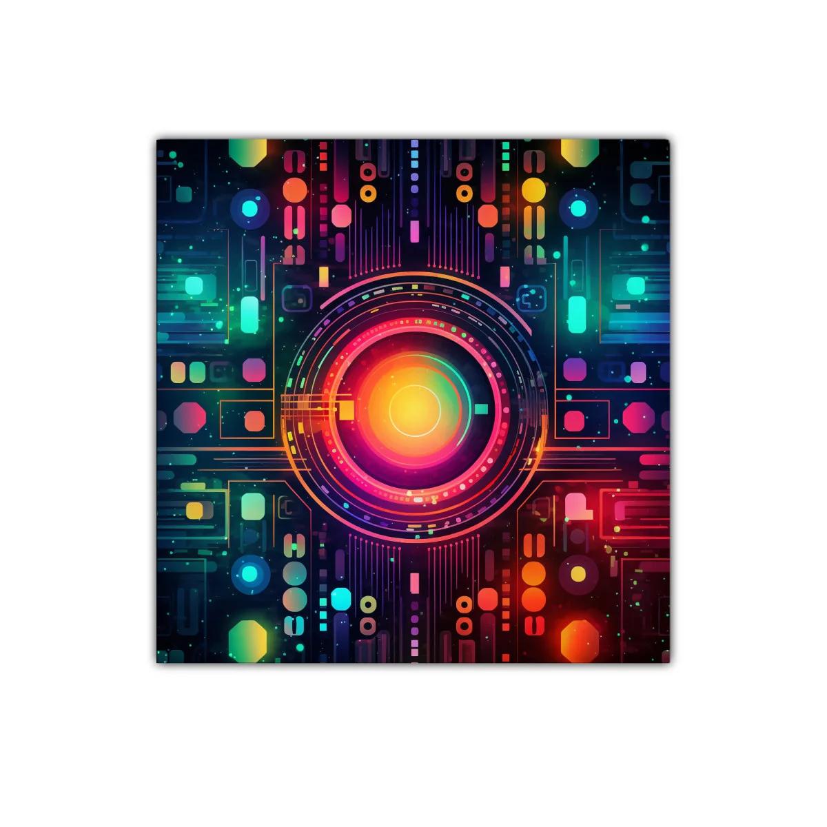 Composición abstracta con formas geométricas y colores vibrantes — imagen principal