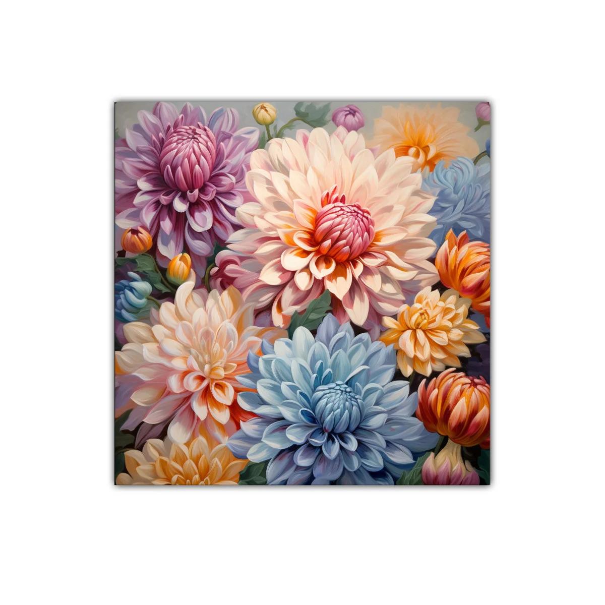 Cuadro floral con flores vibrantes y tonos suaves — imagen principal