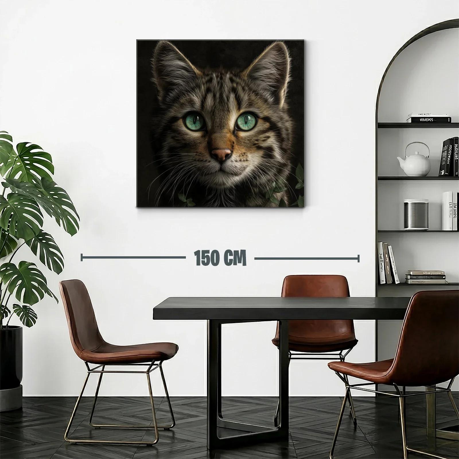 Retrato fascinante de un gato con ojos verdes intensos — miniatura 2