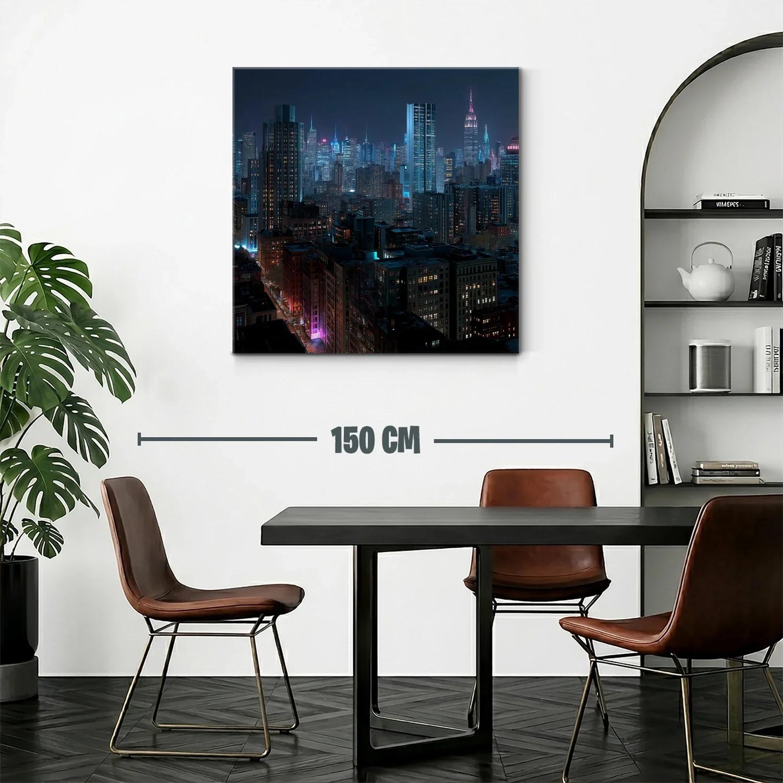 Panorámica nocturna de ciudad iluminada y vibrante — miniatura 2