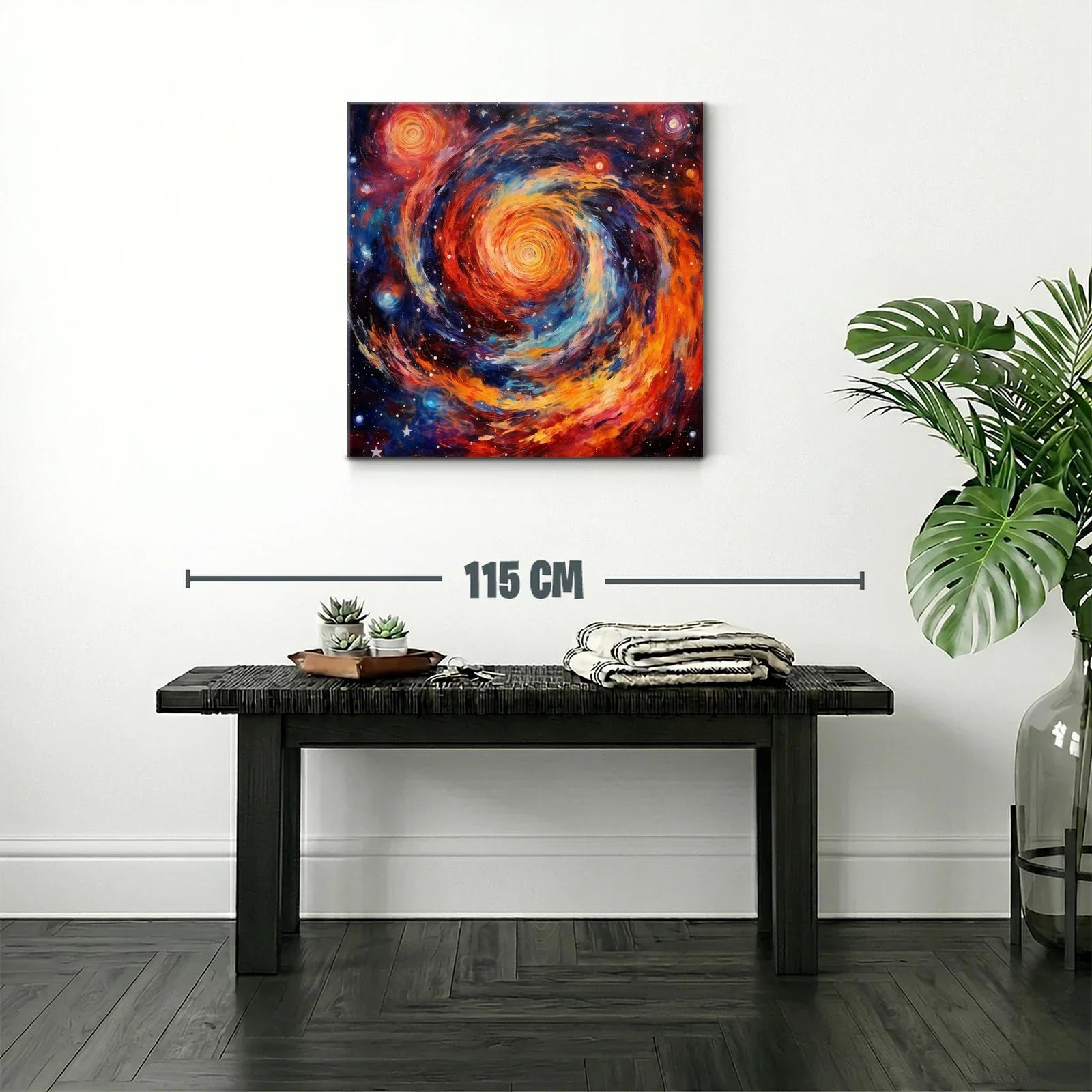 Cuadro abstracto con espiral cósmica brillante y vibrante — miniatura 2