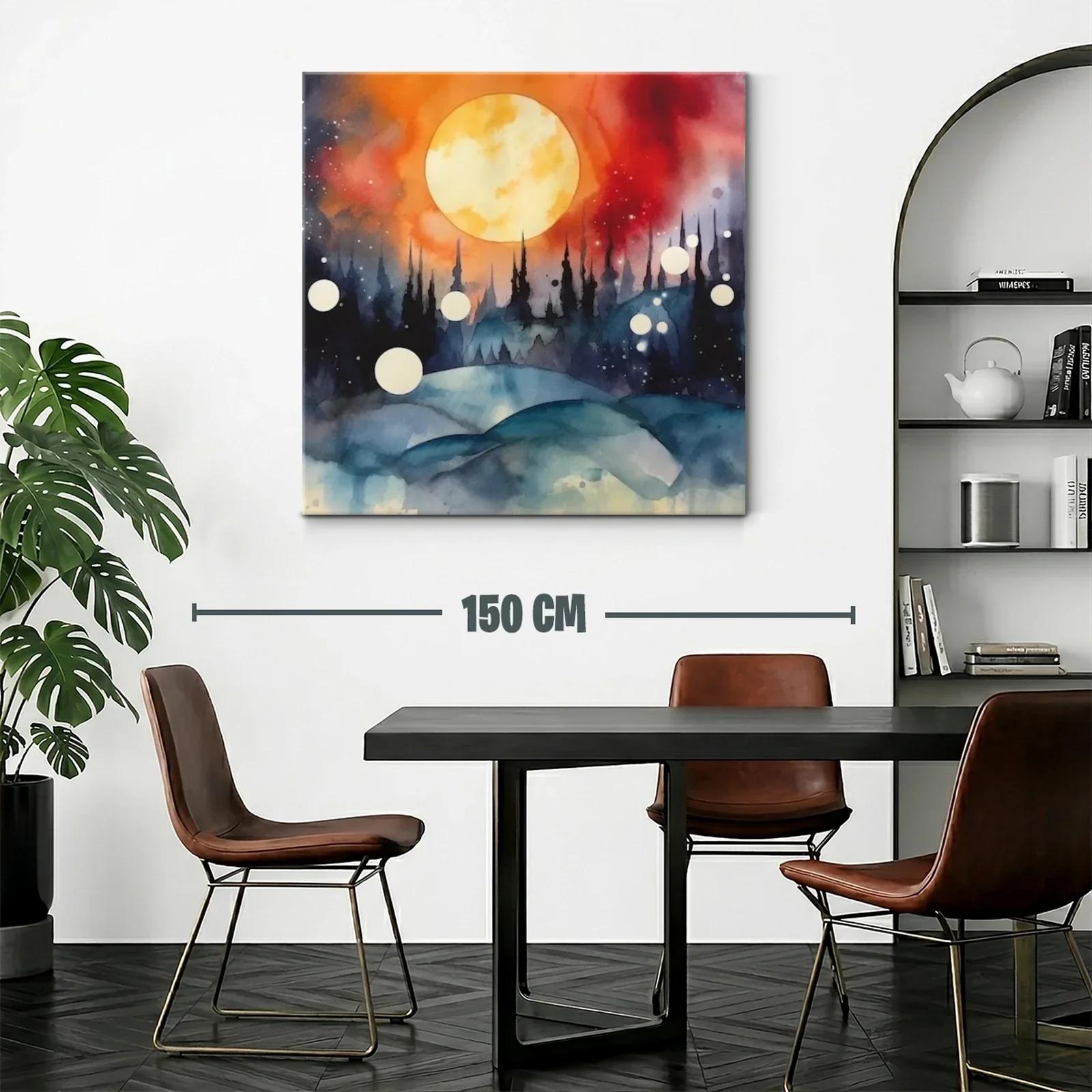 Paisaje onírico con luna llena y cielo intenso — miniatura 2