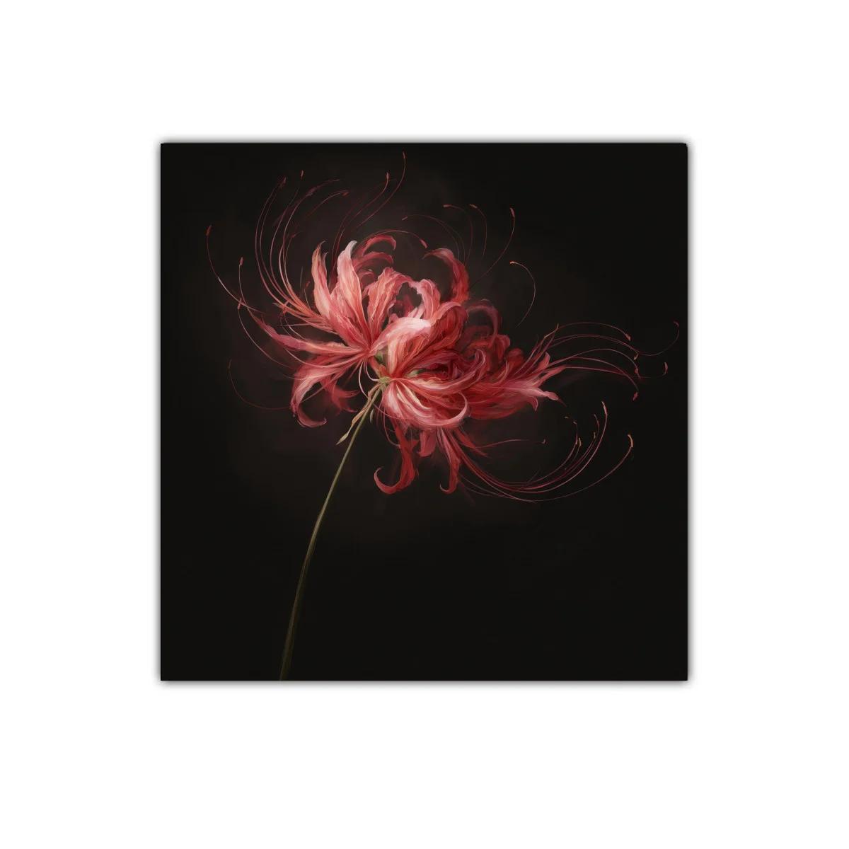Flor roja de delicada belleza con destellos elegantes