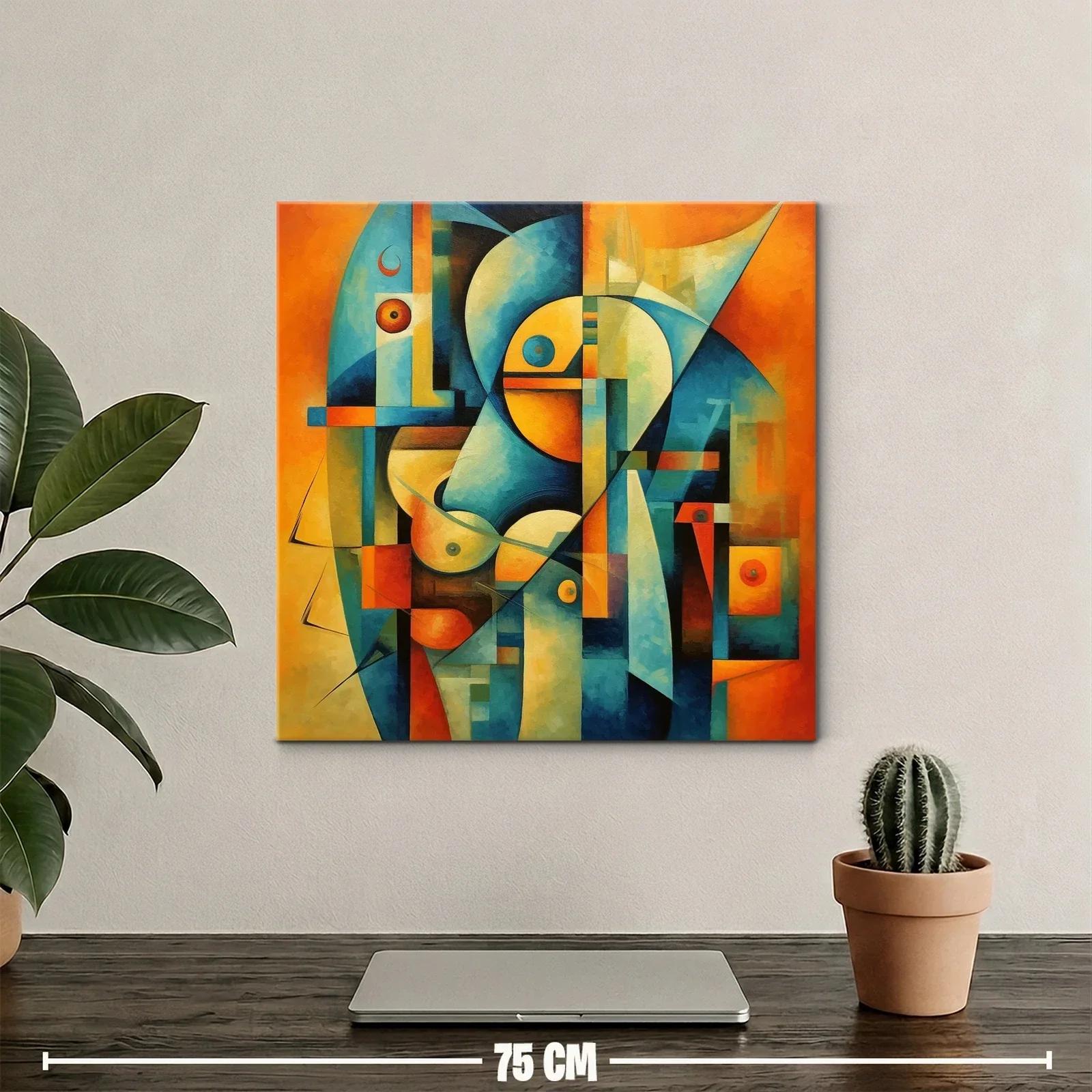 Composición abstracta en vibrantes tonos cálidos y fríos — miniatura 2
