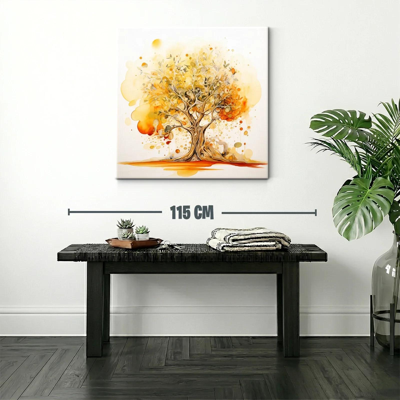 Árbol abstracto con tonos cálidos y dorados — miniatura 2