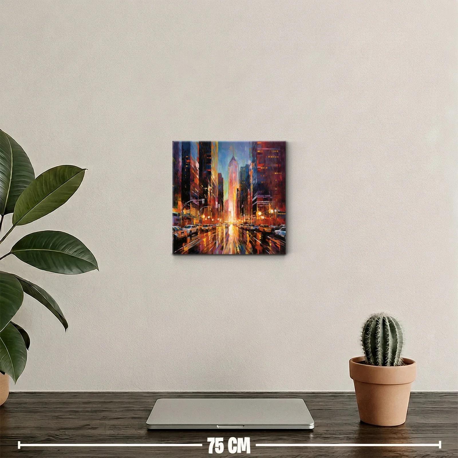 Atardecer urbanita con reflejos intensos y vibrantes — miniatura 2