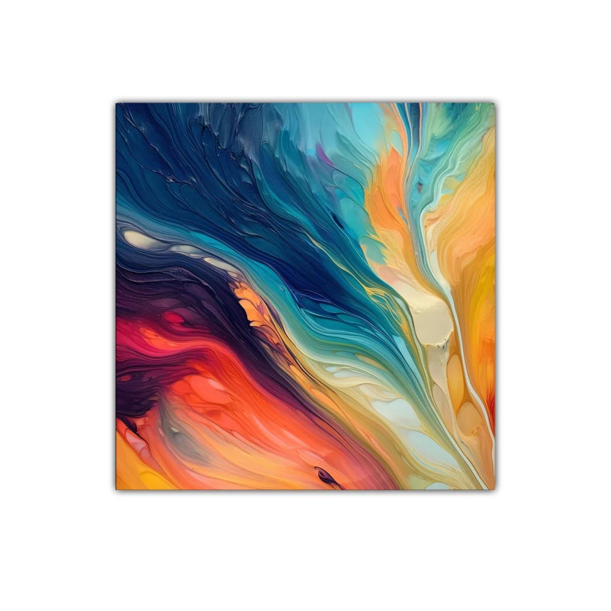 Composición abstracta en vibrantes tonos cálidos y fríos — imagen principal
