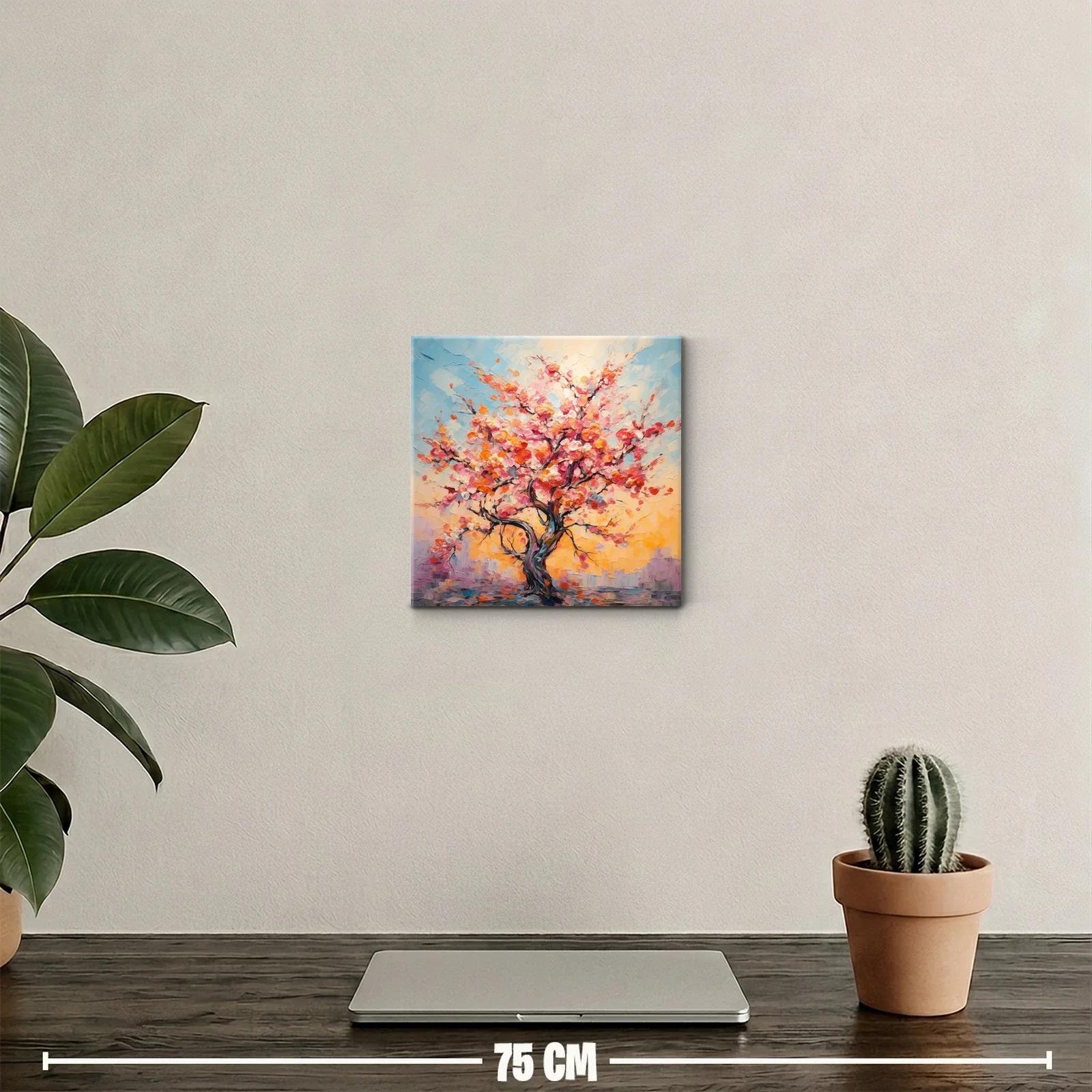 Árbol en flor con vibrantes tonos rosas y naranjas — miniatura 2