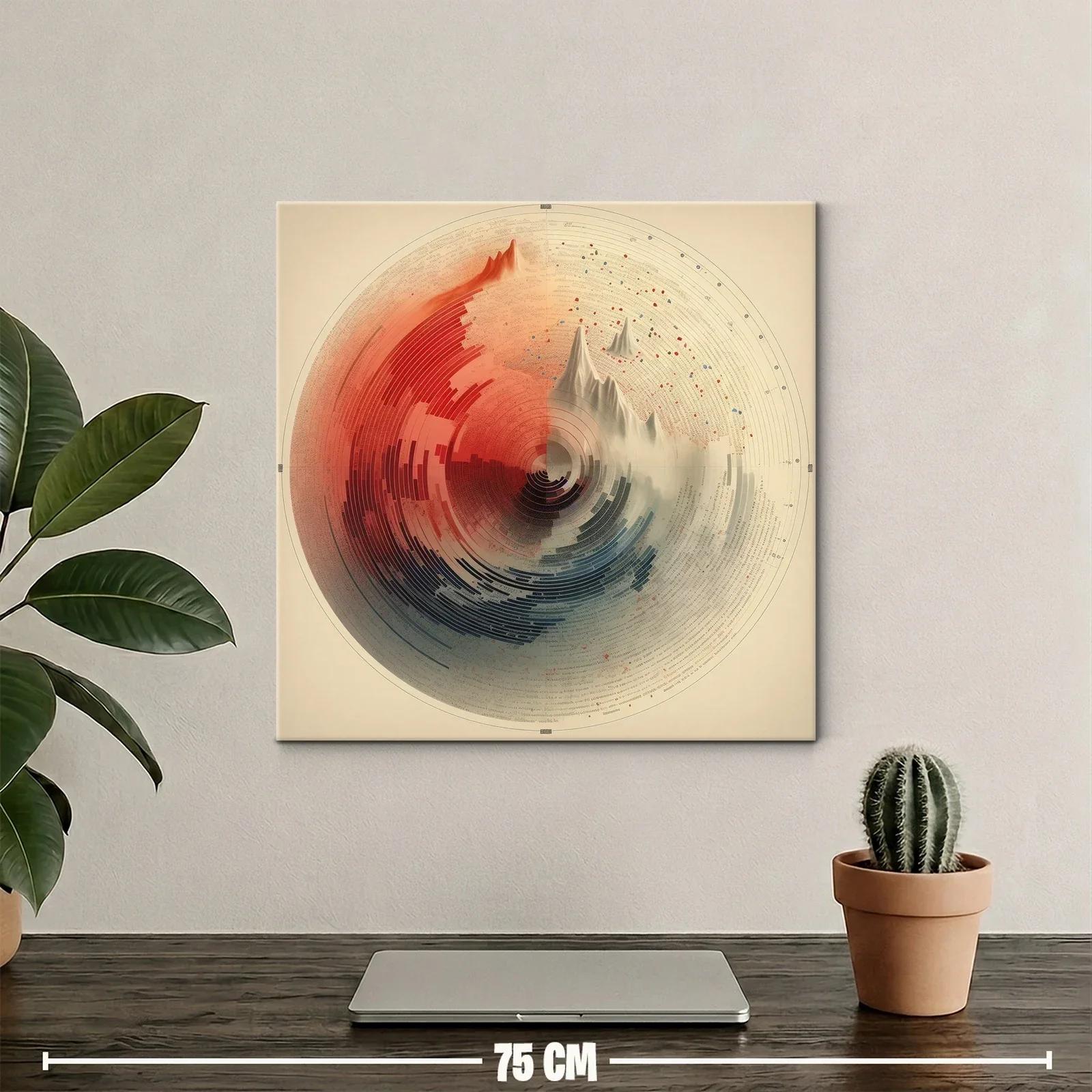 Composición circular abstracta con relieve y contraste cromático — miniatura 2