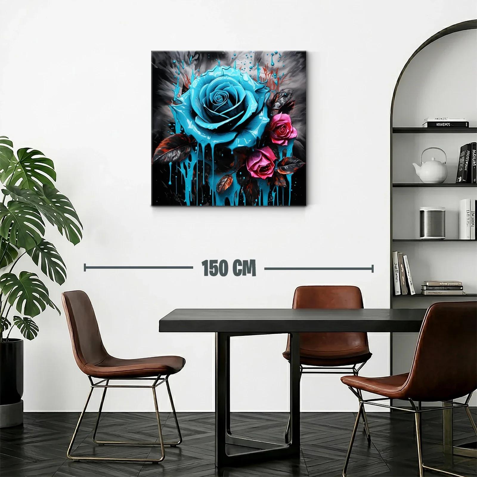 Rosas vibrantes con efecto pintura líquida en tonos intensos — miniatura 2