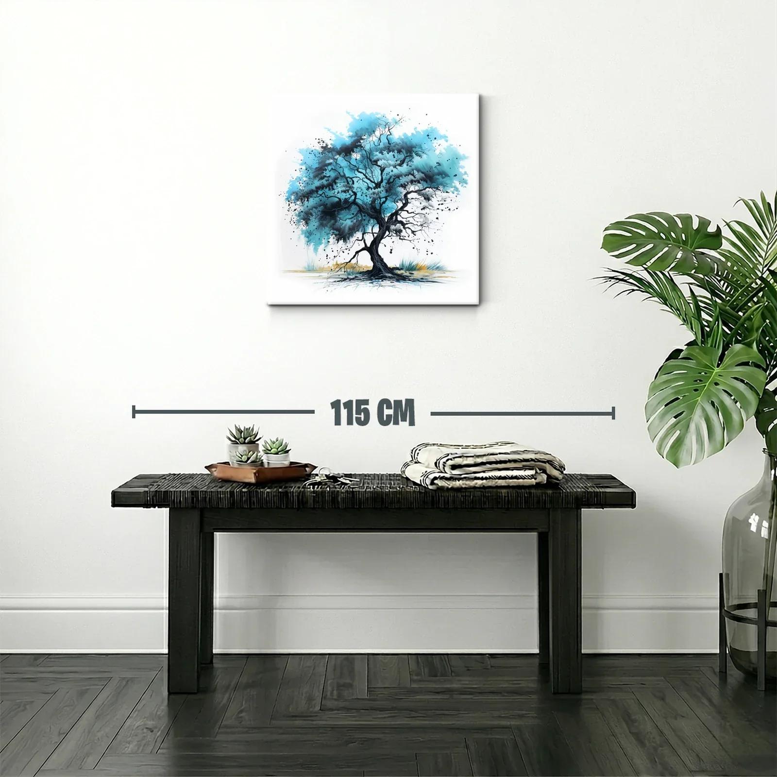 Árbol azul con ramas dinámicas y elegante contraste — miniatura 2