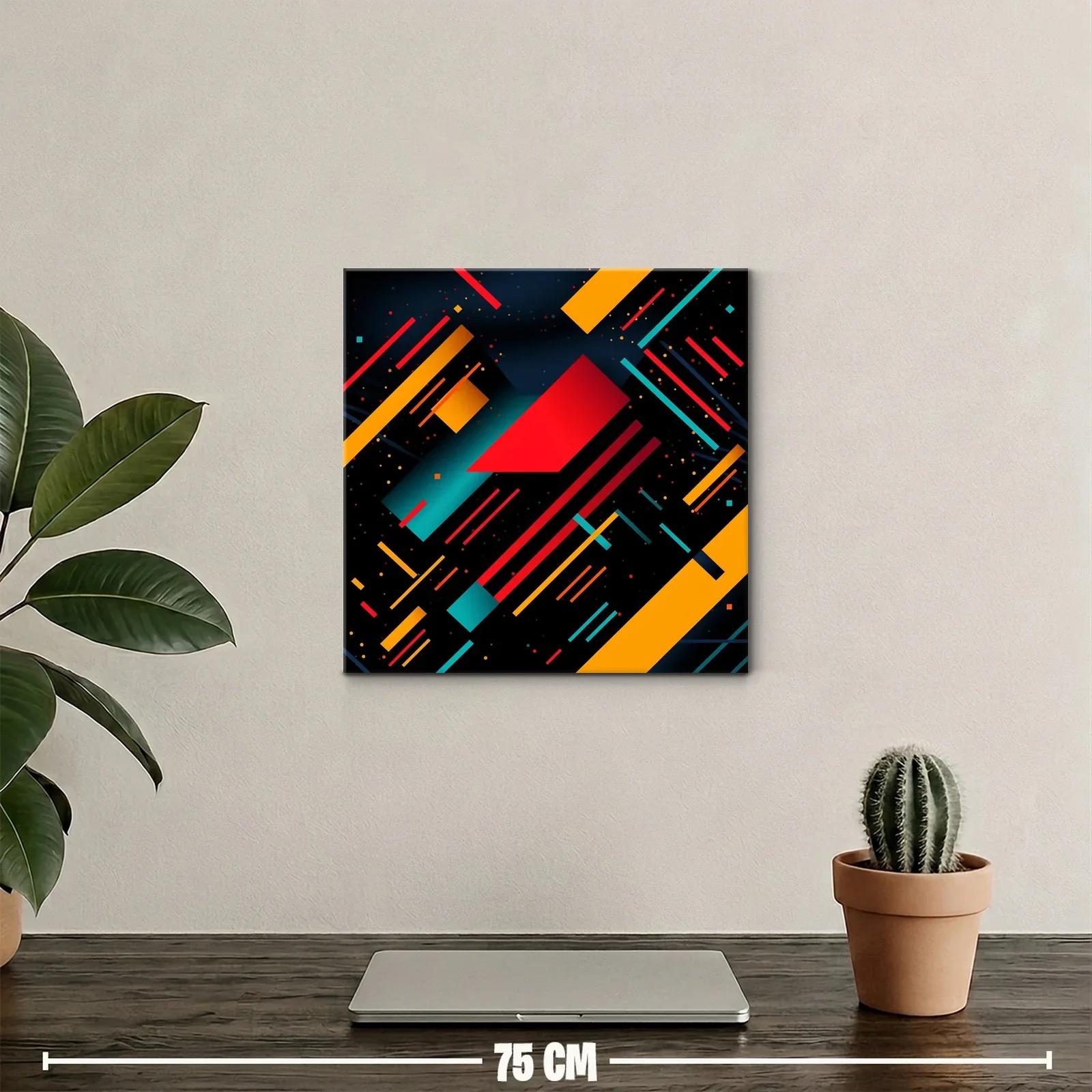 Composición abstracta con líneas y figuras geométricas vibrantes — miniatura 2