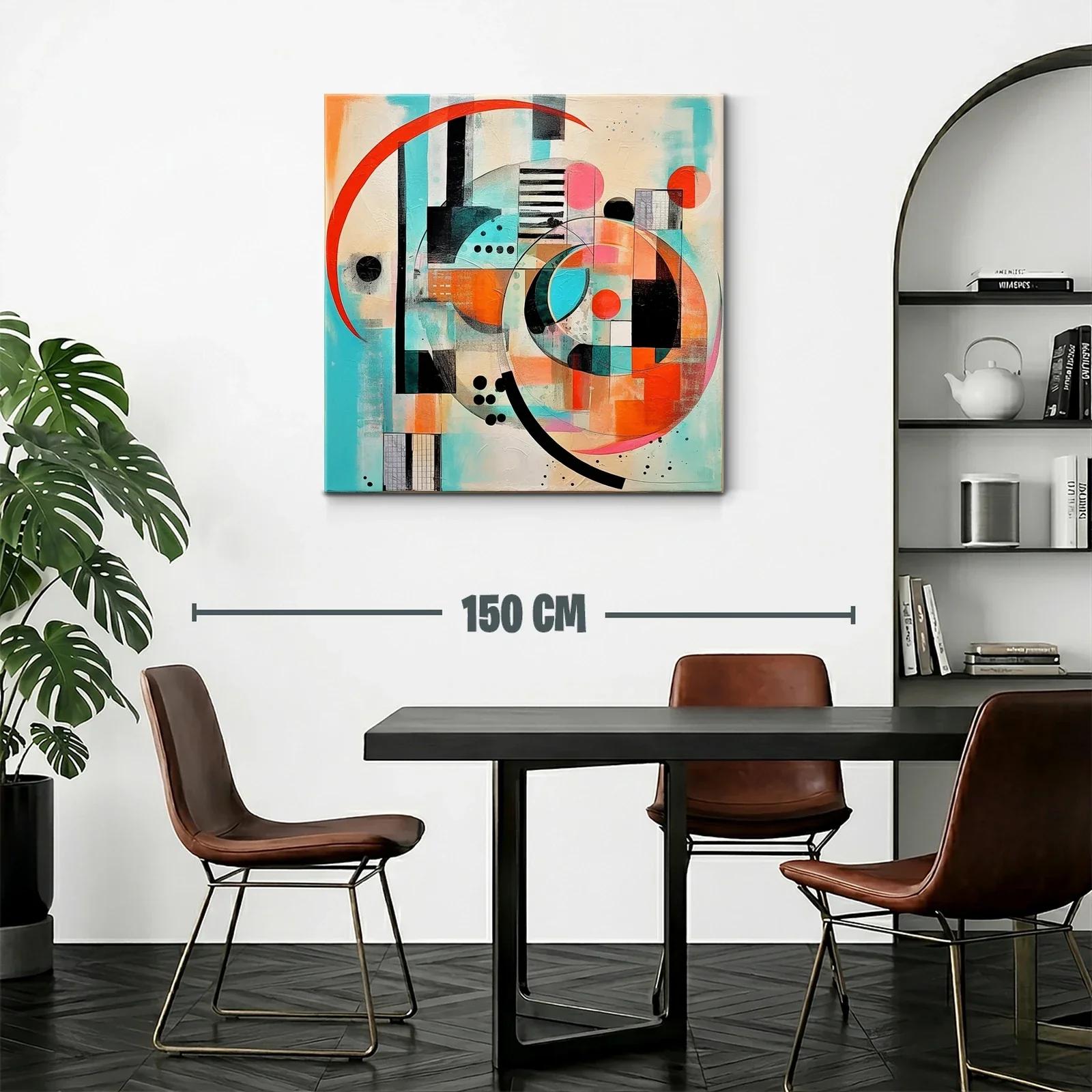 Composición abstracta con círculos y líneas en tonos vivos — miniatura 2