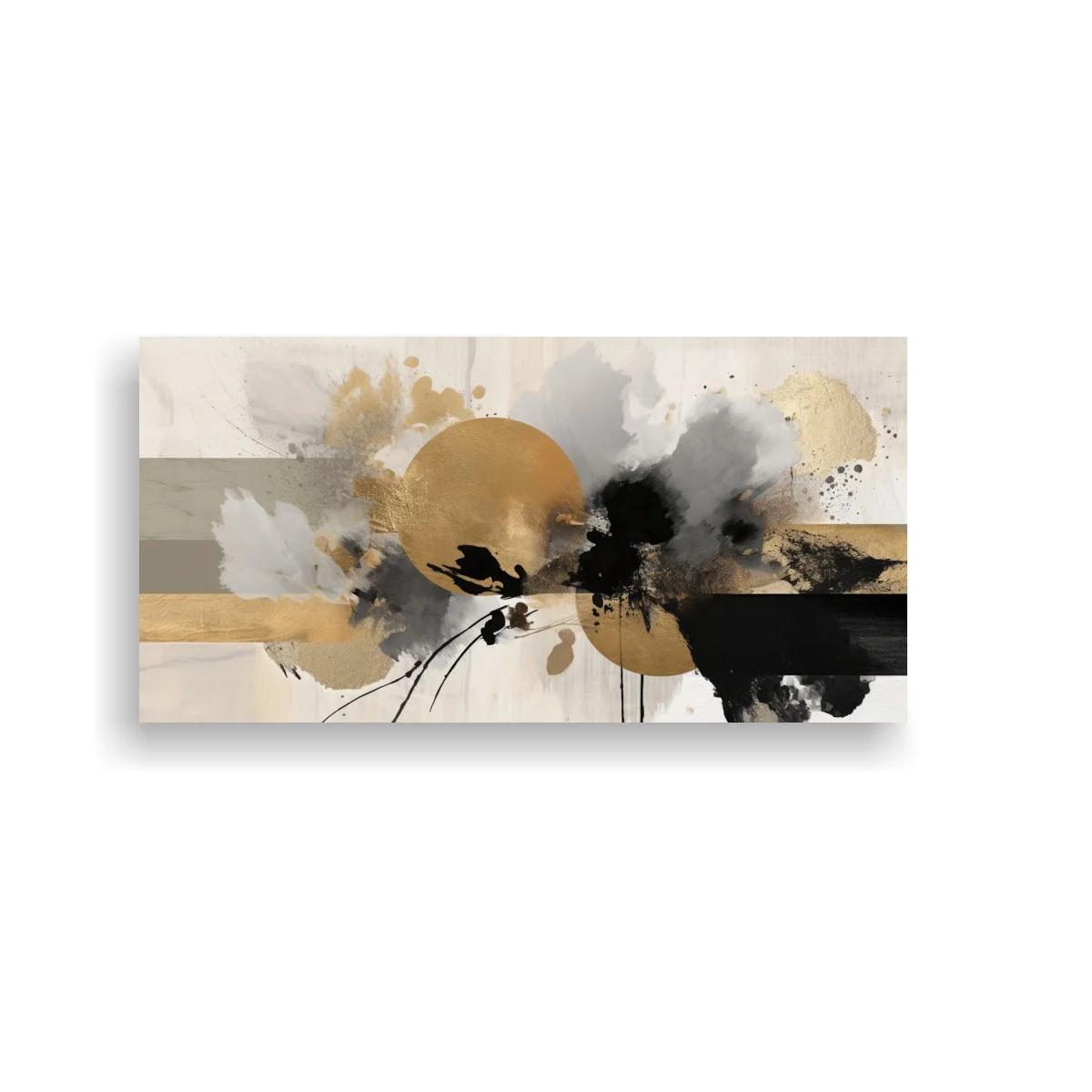 Cuadro composición abstracta con círculos ocres — imagen principal