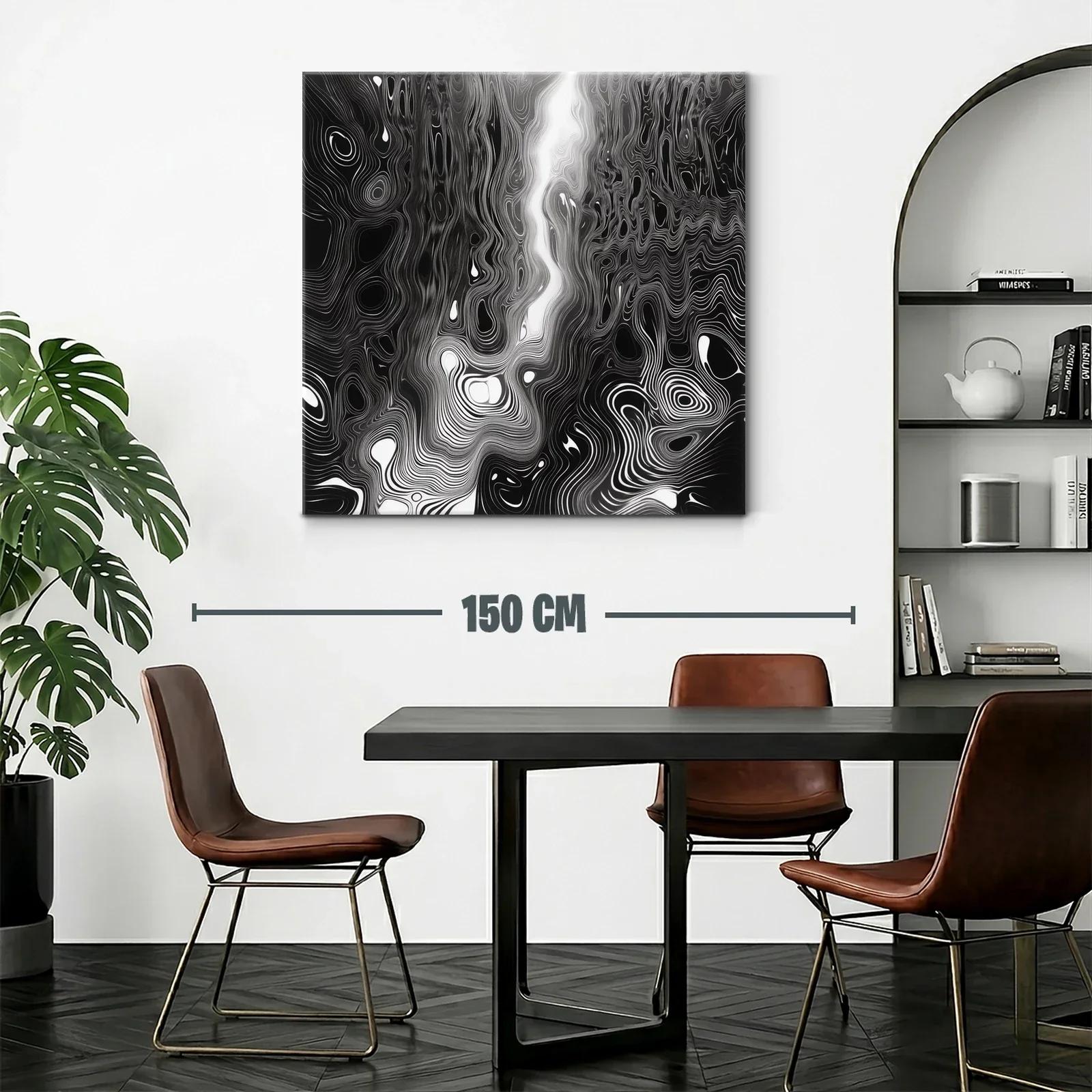 Diseño abstracto en blanco y negro con líneas onduladas — miniatura 2