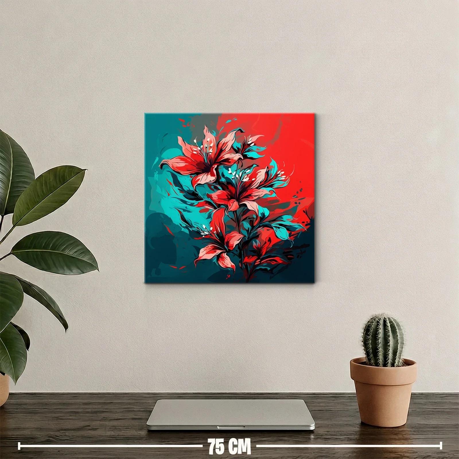 Lágrimas de fuego cuadro floral vibrante y moderno — miniatura 2