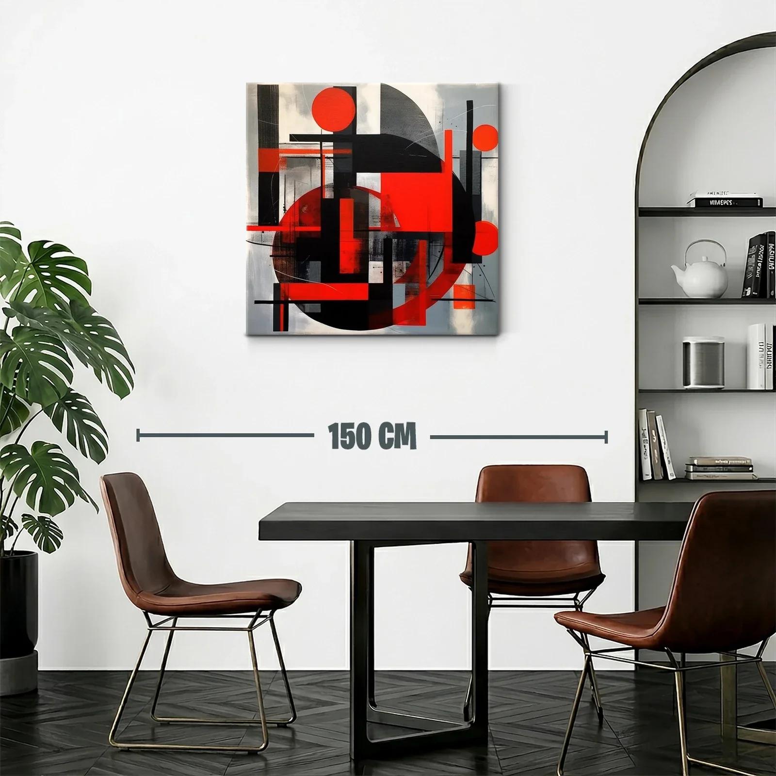 Composición geométrica vibrante en rojos y negros — miniatura 2