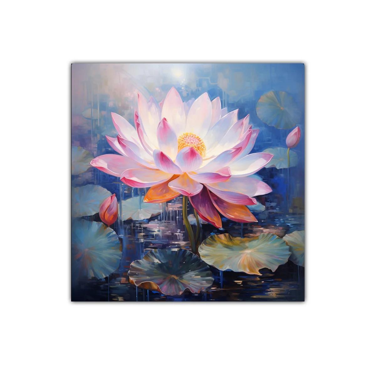 Exquisita flor de loto en armonía acuática y luz suave — imagen principal