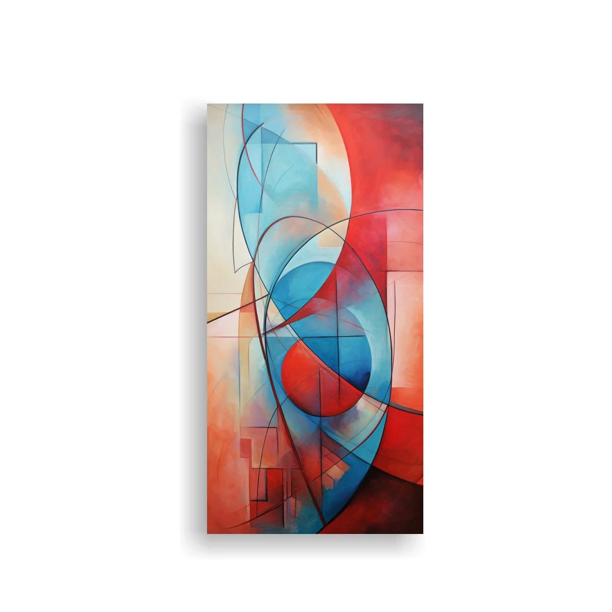 Cuadro abstracción geométrica con elipses azules
