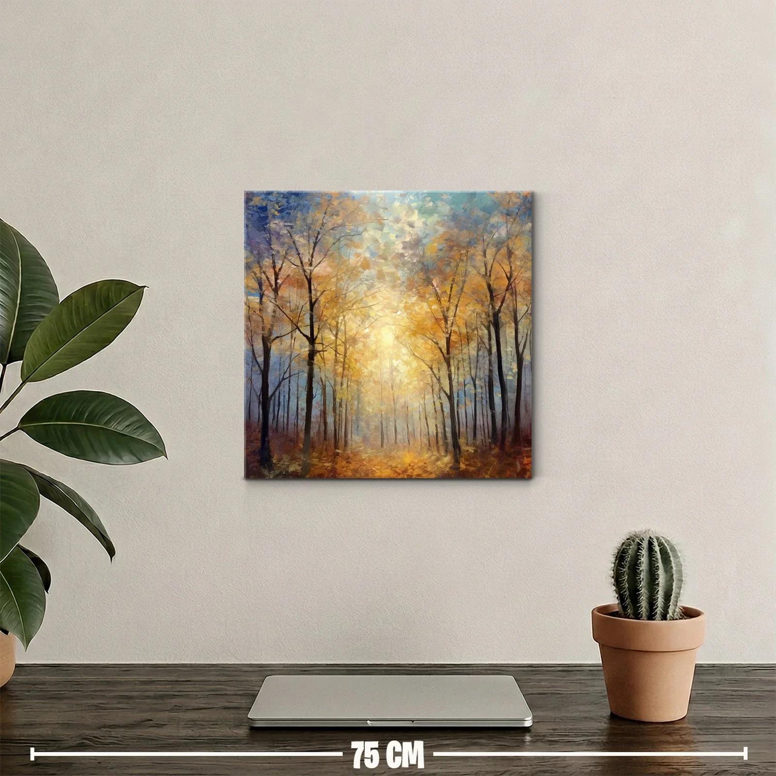 Bosque dorado iluminado con luz cálida de otoño — miniatura 2