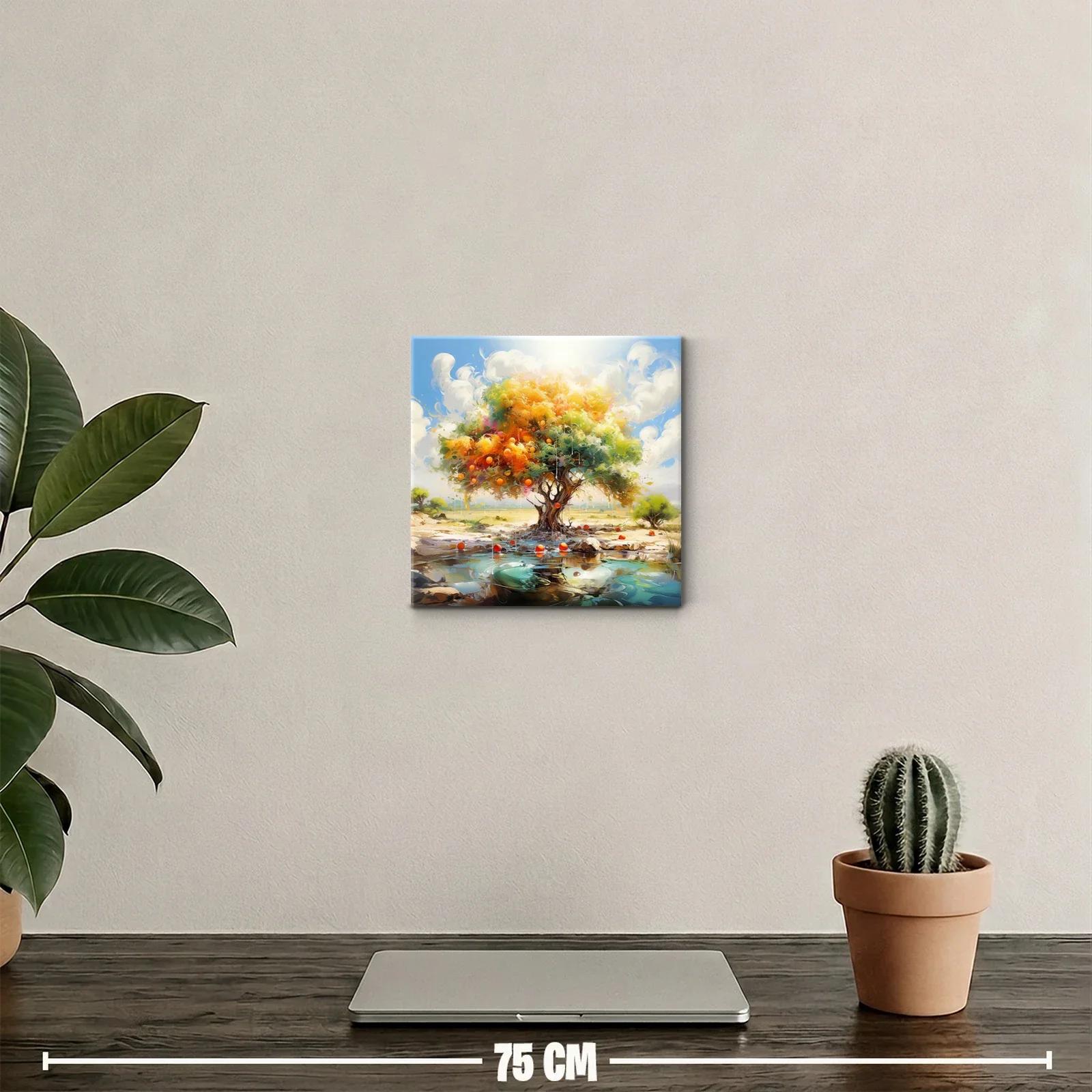 Árbol multicolor entre luz y reflejos de agua — miniatura 2