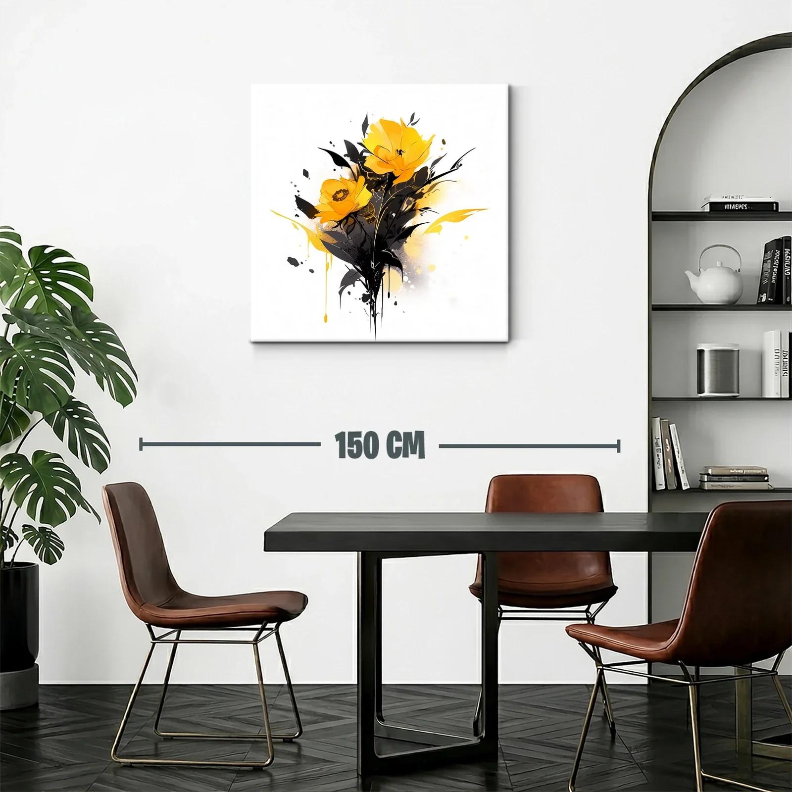 Flores amarillas con contrastes oscuros y estilo moderno — miniatura 2