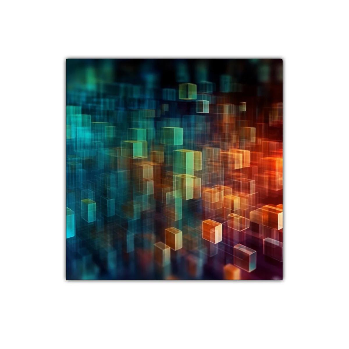 Composición abstracta de cubos translúcidos en colores vibrantes — imagen principal