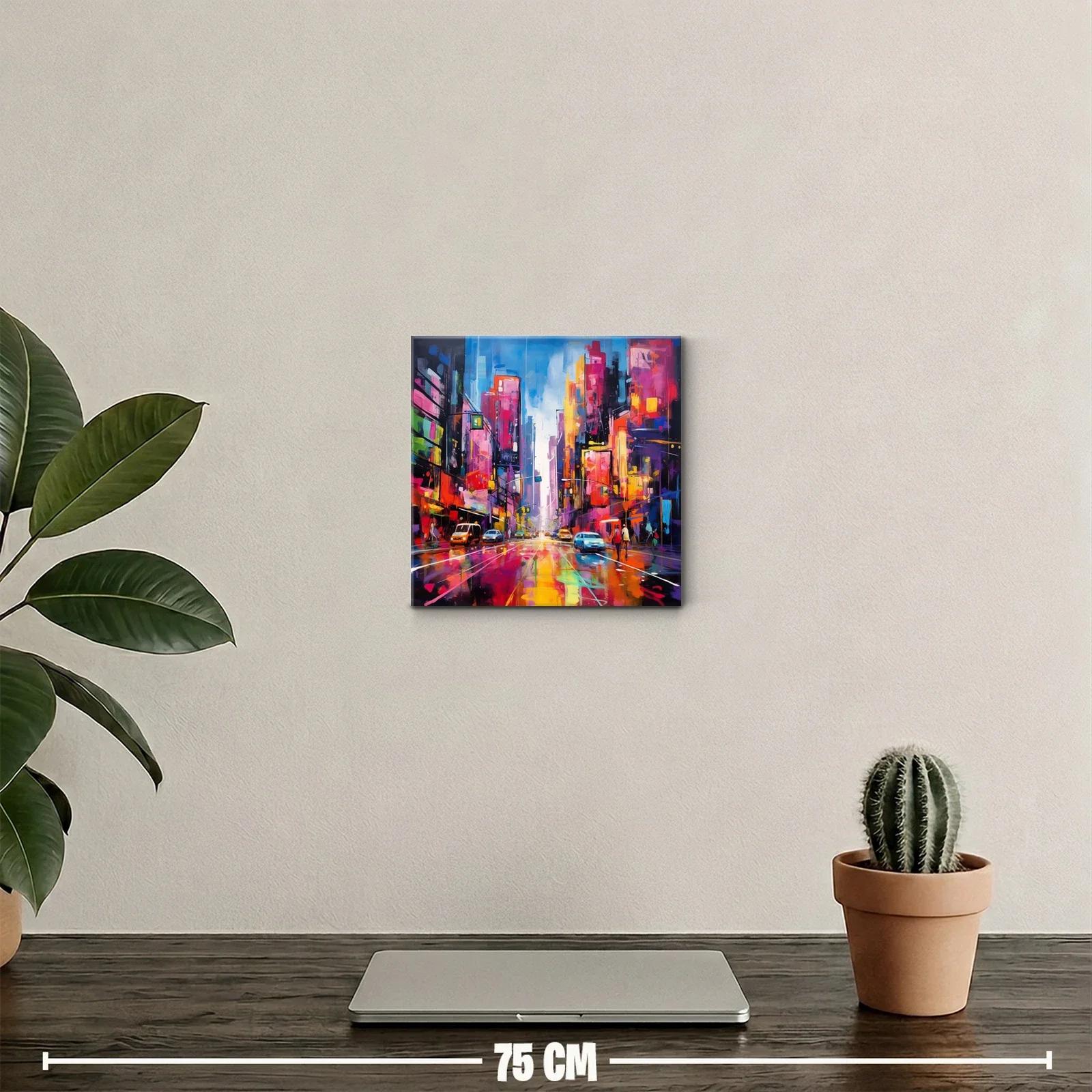 Vista vibrante de ciudad llena de luces y color — miniatura 2