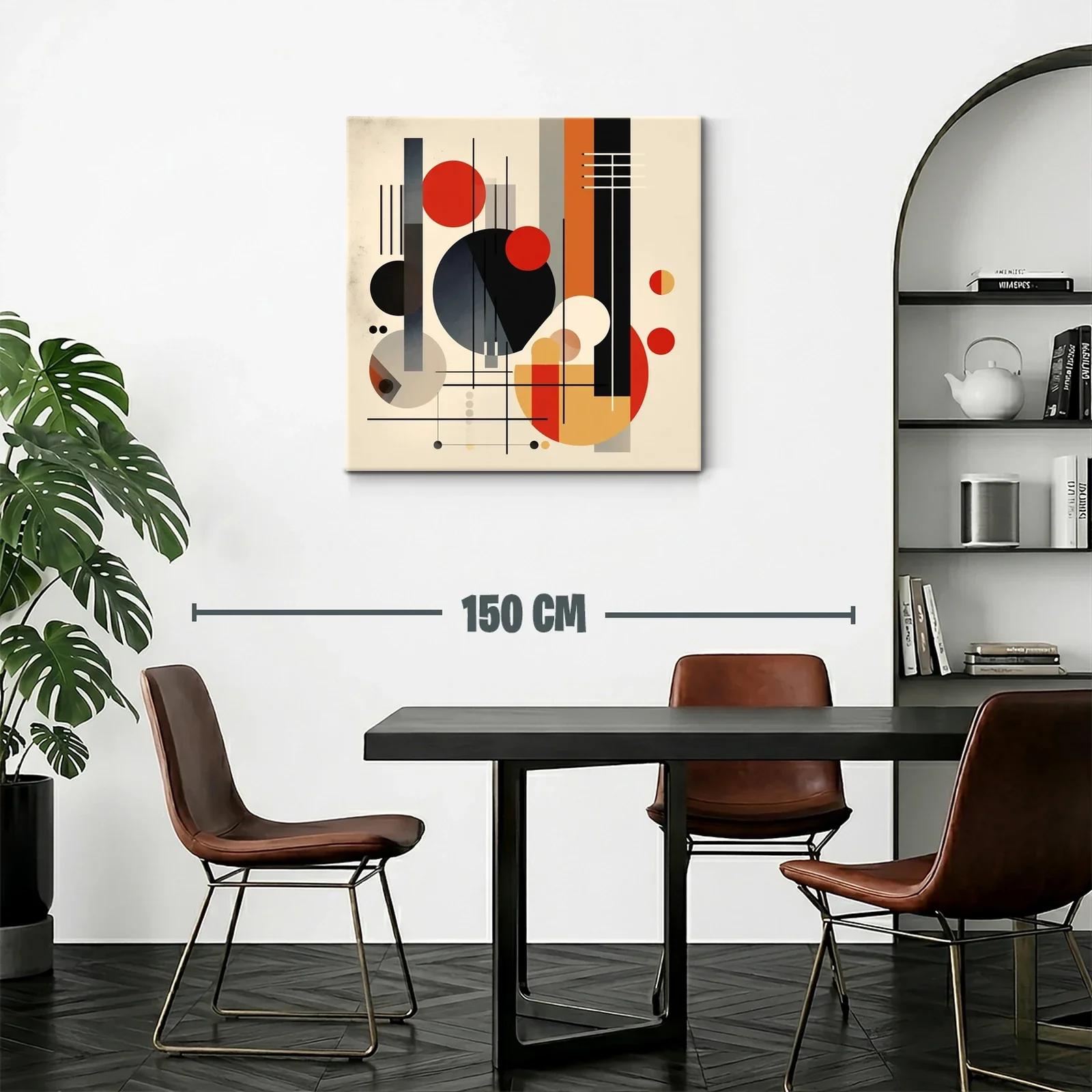 Composición abstracta con formas geométricas en tonos cálidos y negros — miniatura 2